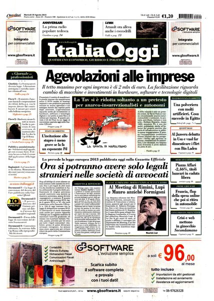 Italia oggi : quotidiano di economia finanza e politica